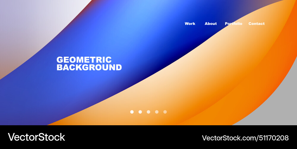 Geometric blue and orange wave background Vector Image