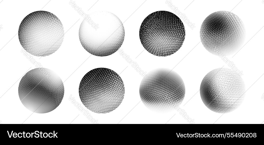 Grain dot sphere collection of halftone patterns Grain dot sphere collection of halftone patterns vector image