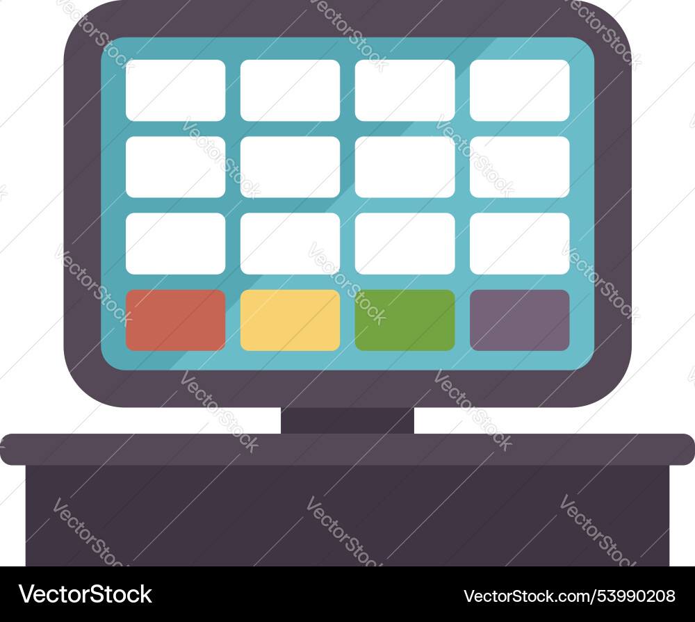 Modern pos terminal displaying product selection Modern pos terminal displaying product selection vector image