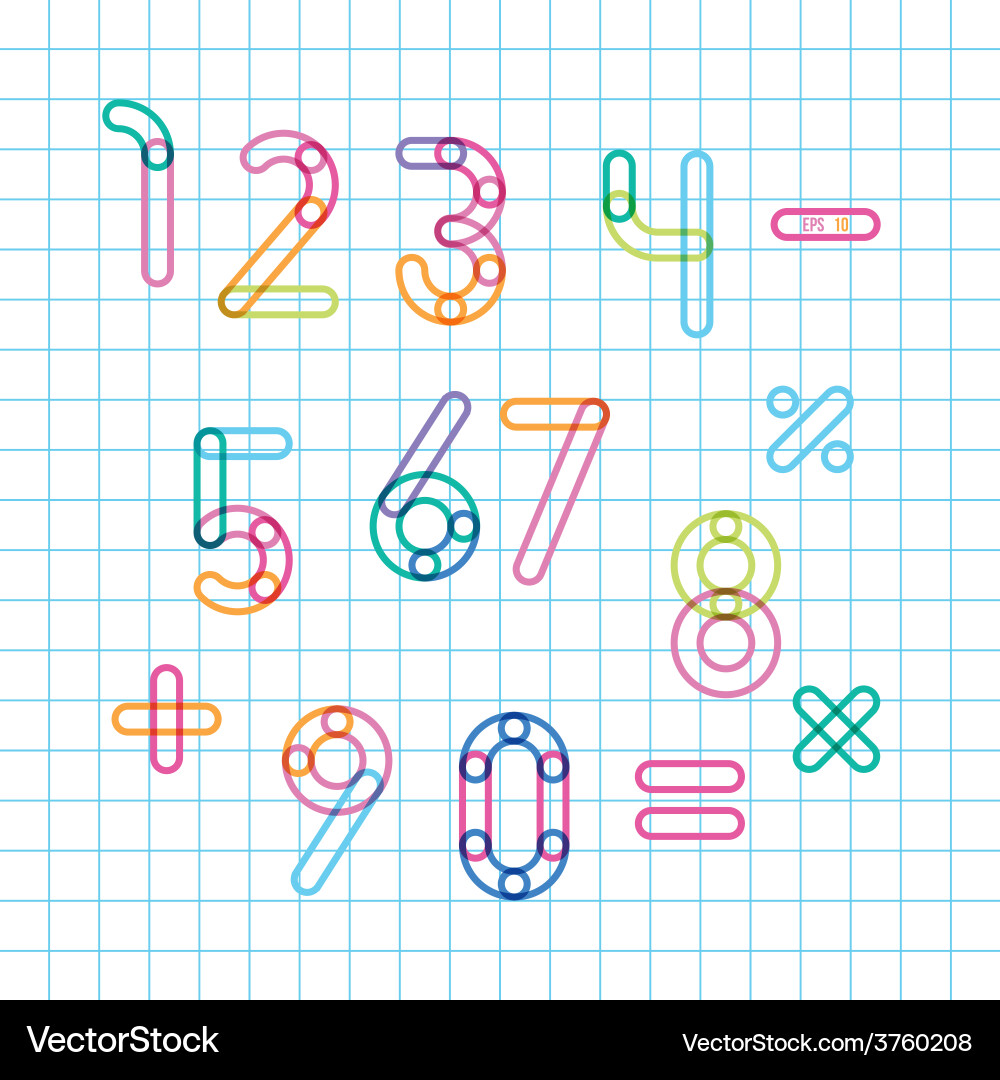 Number from an inking with effect of transparency vector image