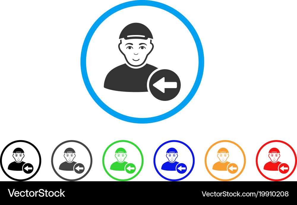 Previous user rounded icon Vector Image