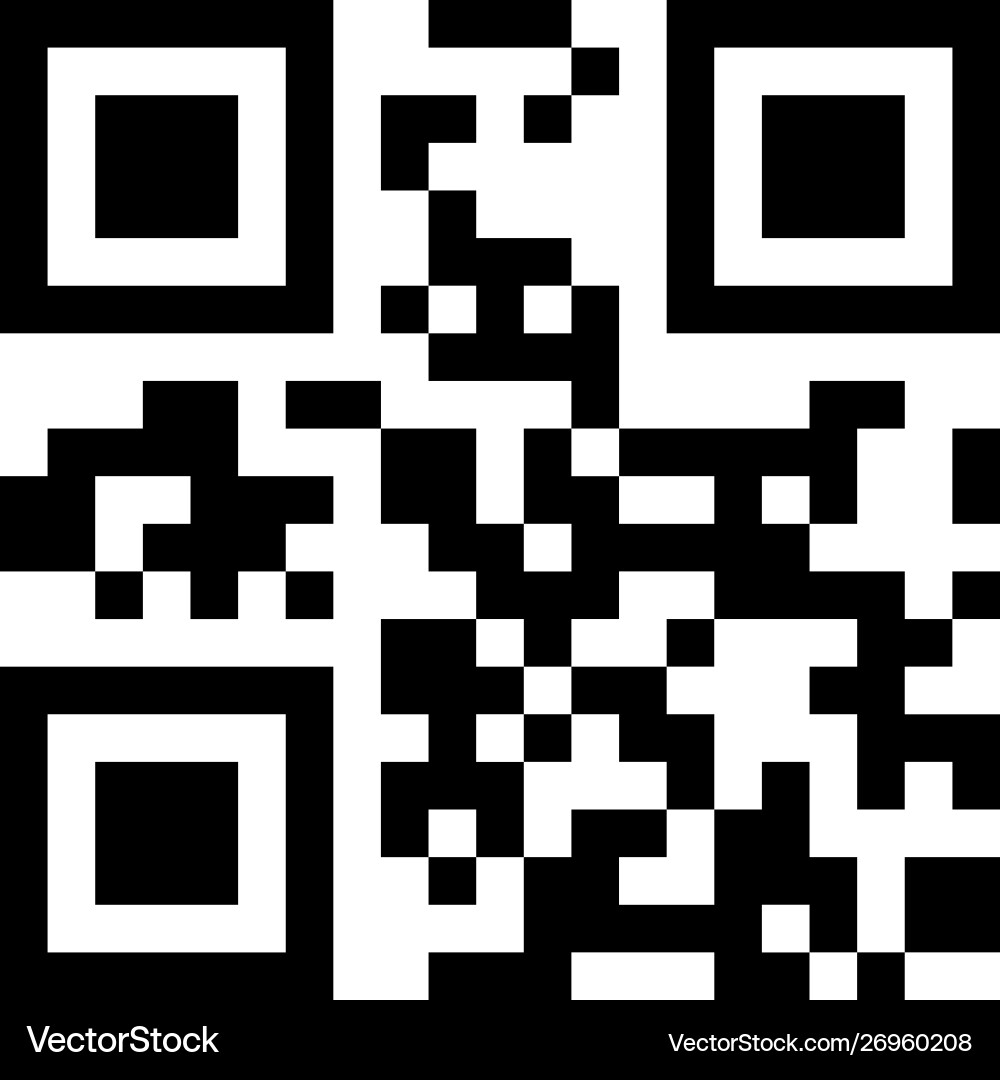 Sample qr code isolated on white background flat Sample qr code isolated on white background flat vector image