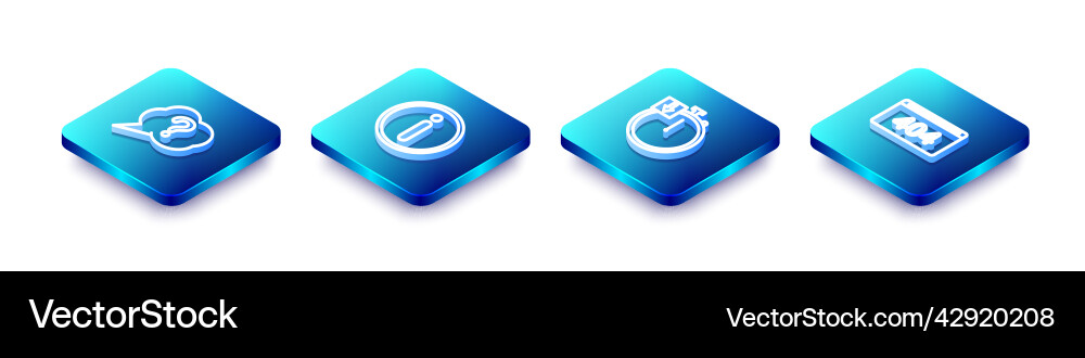 Set isometric line speech bubble question Set isometric line speech bubble question vector image