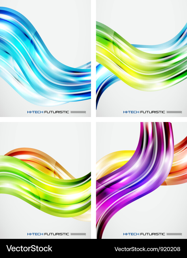 Set of color wave backgrounds Vector Image