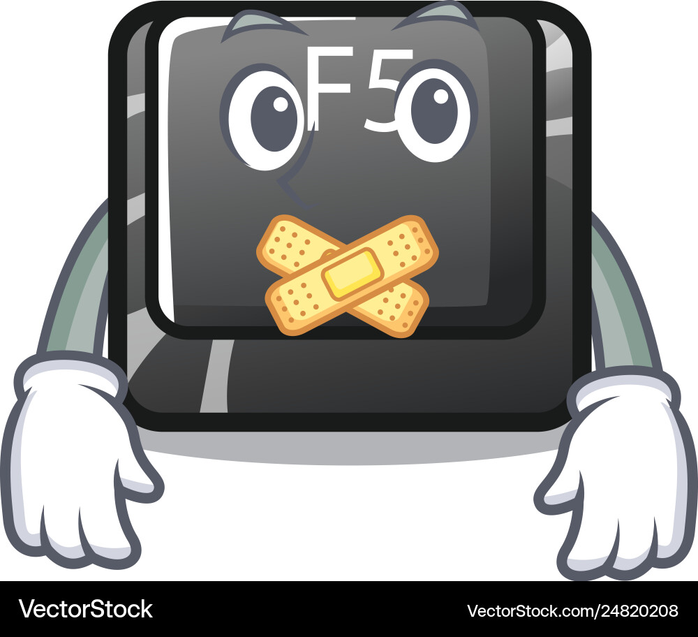 Silent longest f5 button on cartoon keyboard Silent longest f5 button on cartoon keyboard vector image