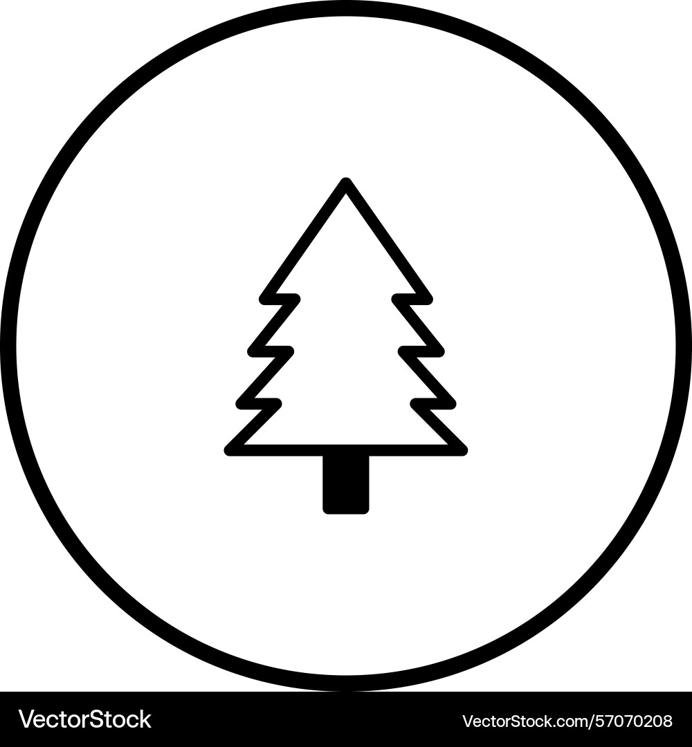 Simple christmas tree icon design within Vector Image