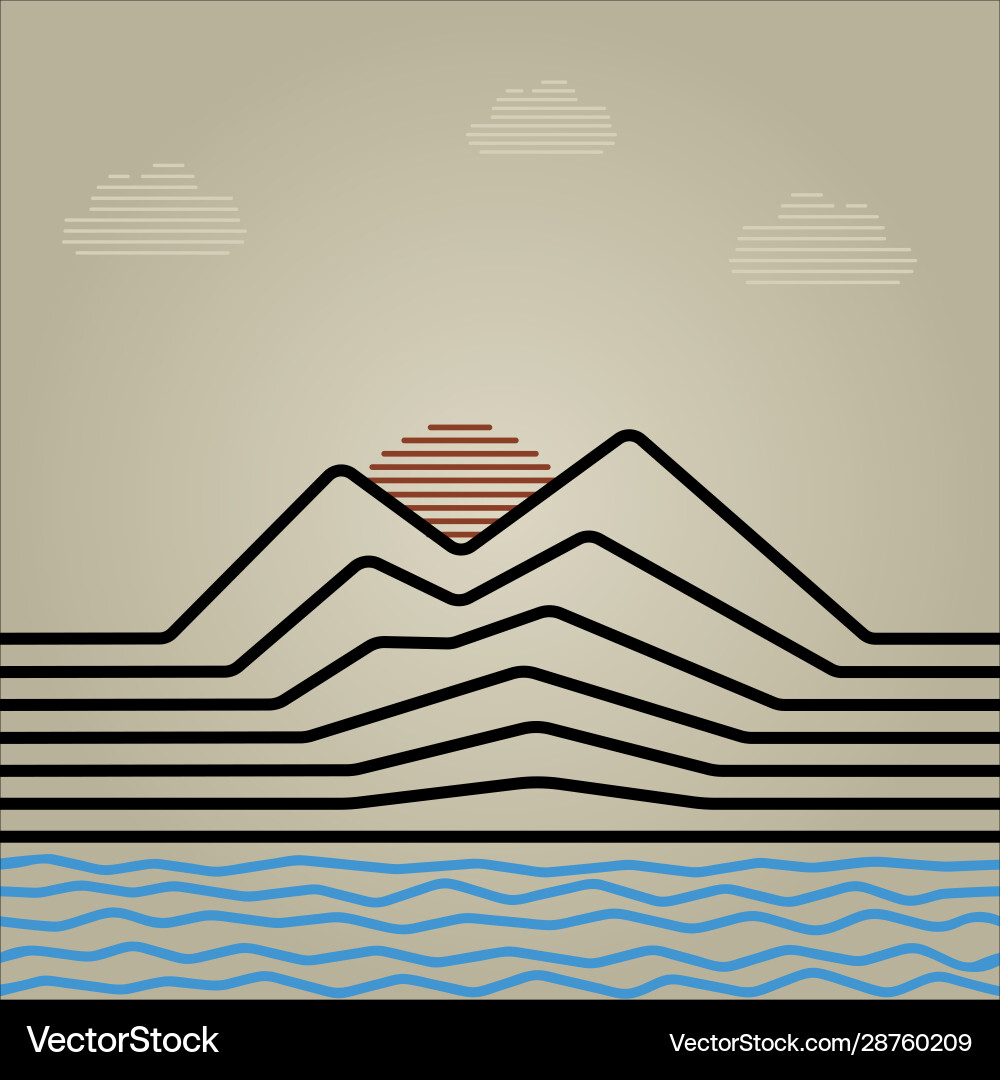 Abstract high mountains icon travel and rock Abstract high mountains icon travel and rock vector image