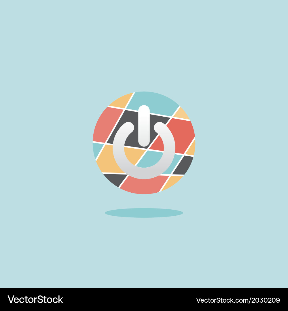 Abstract Power Button Symbol Vector Image