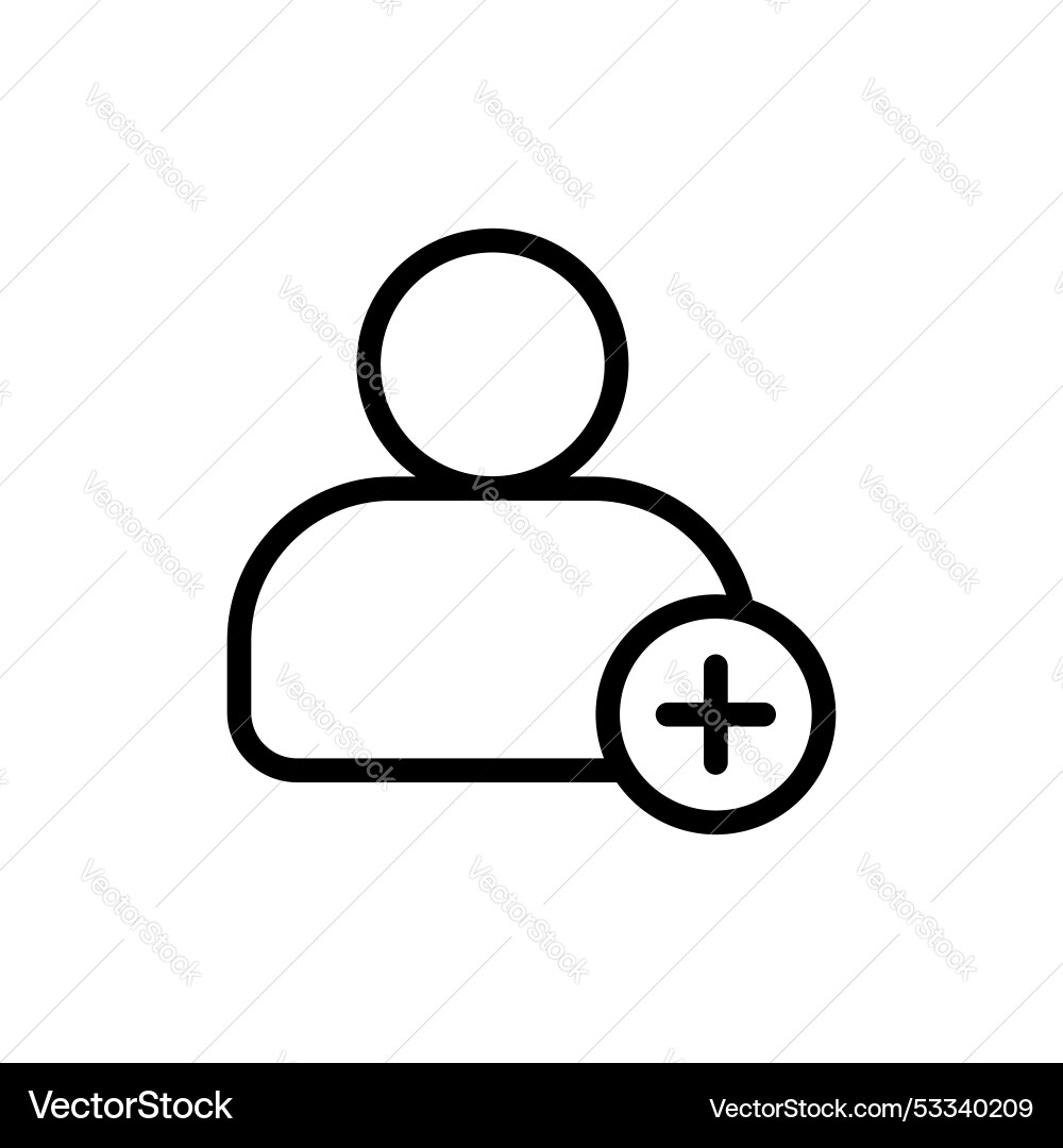 Add a new user icon set account plus member Add a new user icon set account plus member vector image
