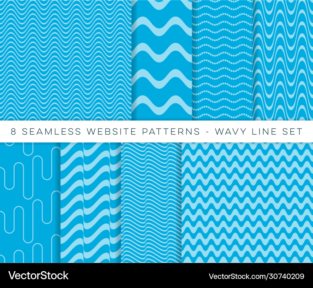 Blue seamless website wavy line patterns Blue seamless website wavy line patterns vector image