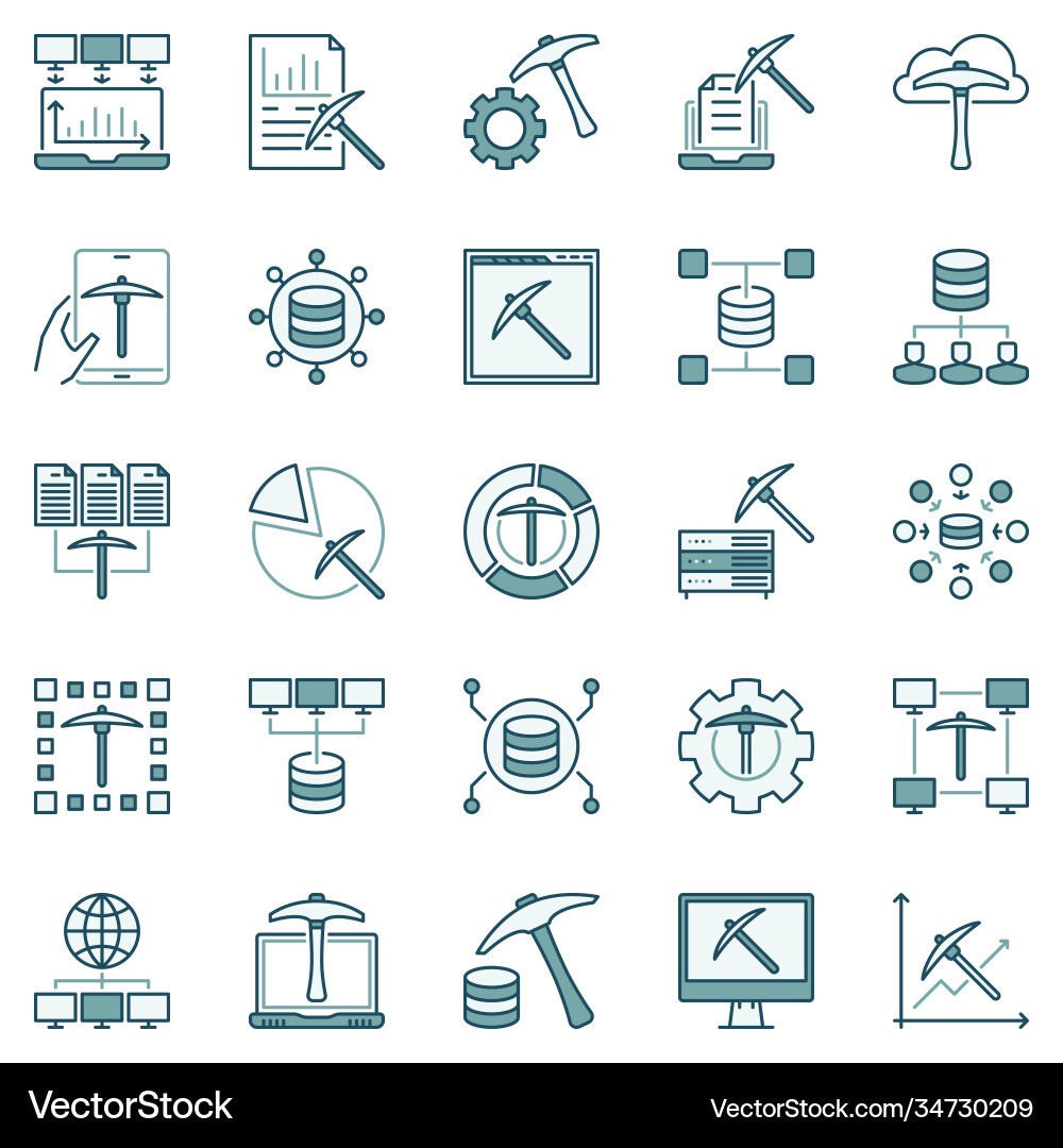 Data mining technology colored concept Vector Image