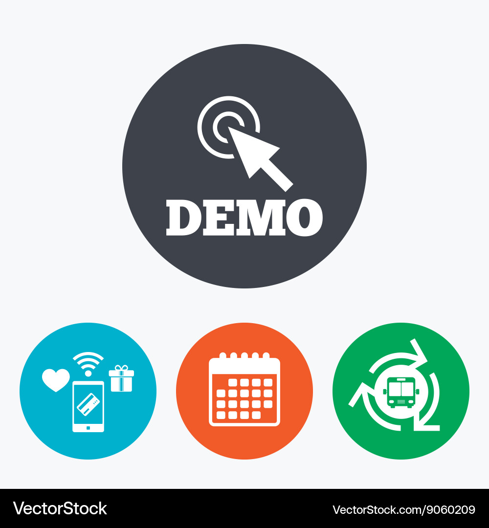Demo with cursor sign icon demonstration symbol vector image