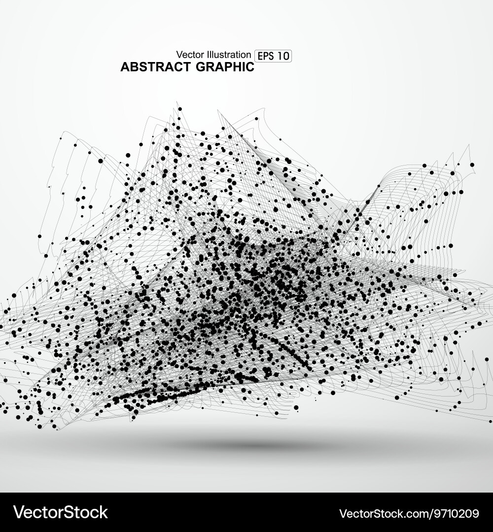 Dot abstract graphics and lines formed vector image