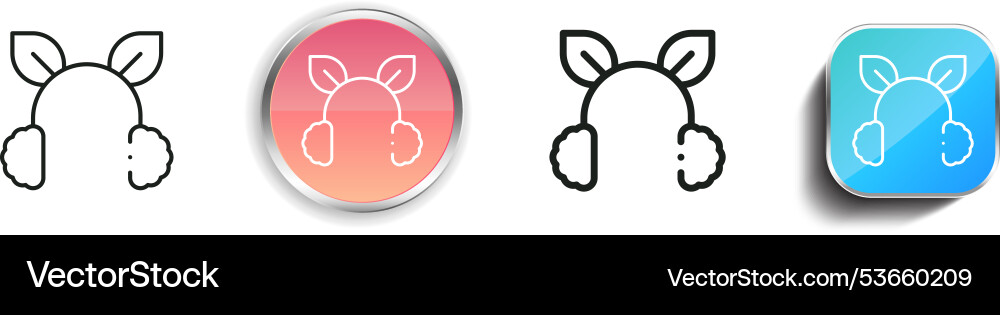 Earmuffs icon thin linear regular and button Earmuffs icon thin linear regular and button Vector Image