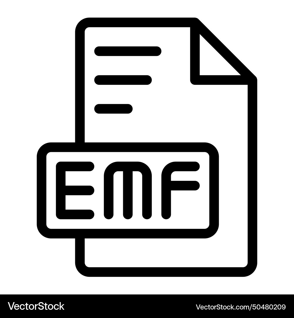 Emf icon outline style design image file Emf icon outline style design image file vector image