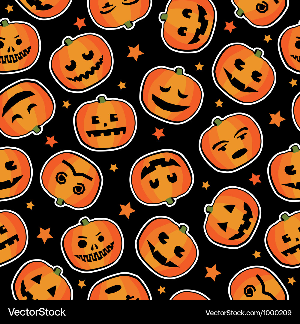 Halloween Pumpkin Pattern vector image