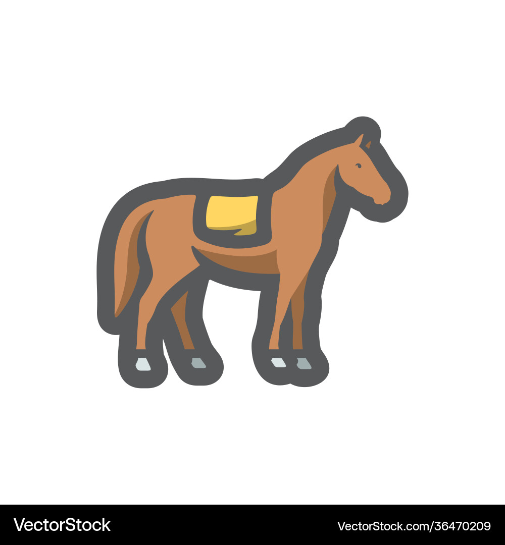Horse with saddle silhouette icon cartoon – Royalty-Free Vector |  VectorStock, image size:1000x1080