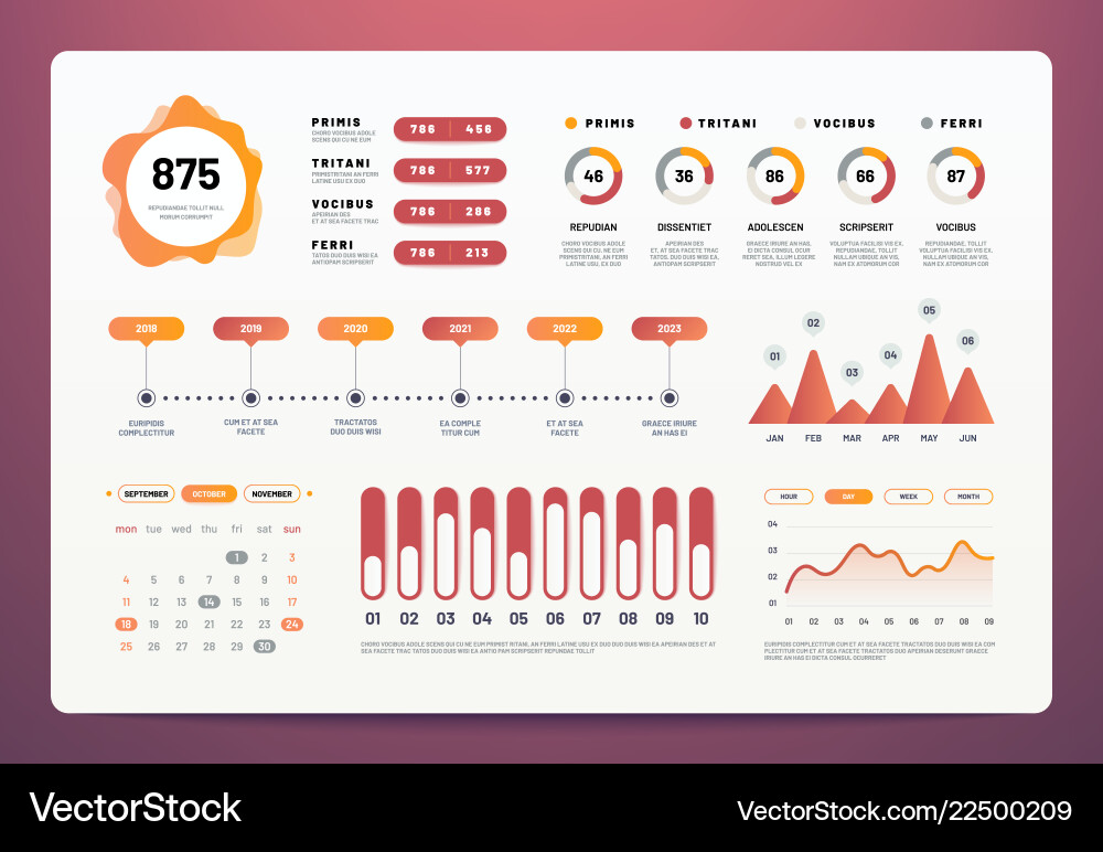 Infographics dashboard modern ui with statistics Infographics dashboard modern ui with statistics vector image