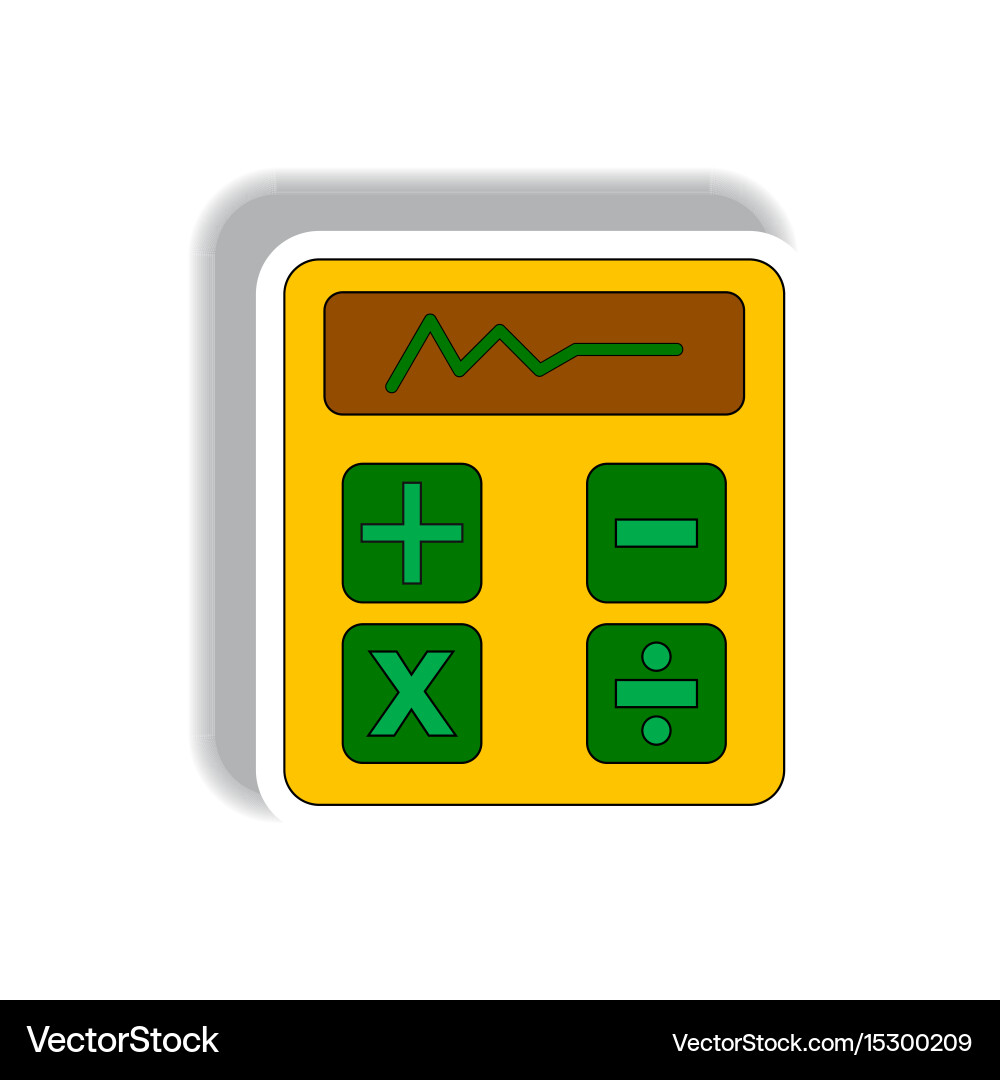Line graph on display in paper vector image