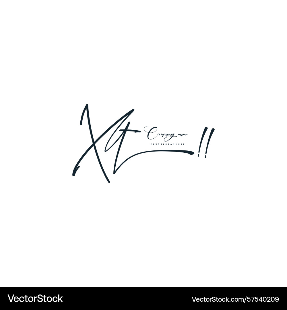 Minimal signature logo design with xt initials Minimal signature logo design with xt initials Vector Image
