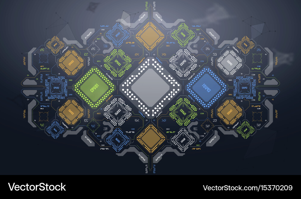 Modern background with futuristic user interface vector image