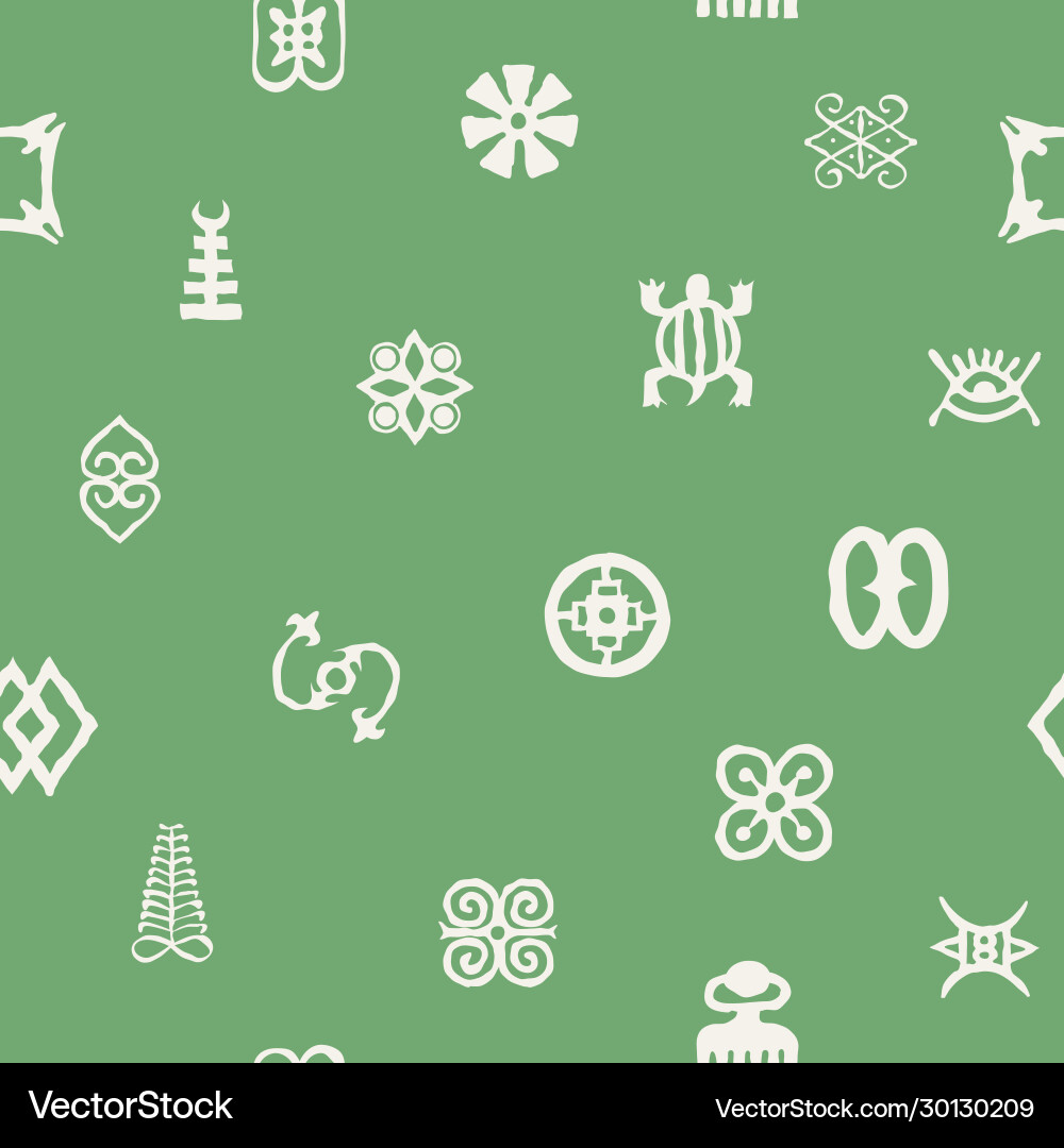 Seamless pattern with adinkra symbols Vector Image