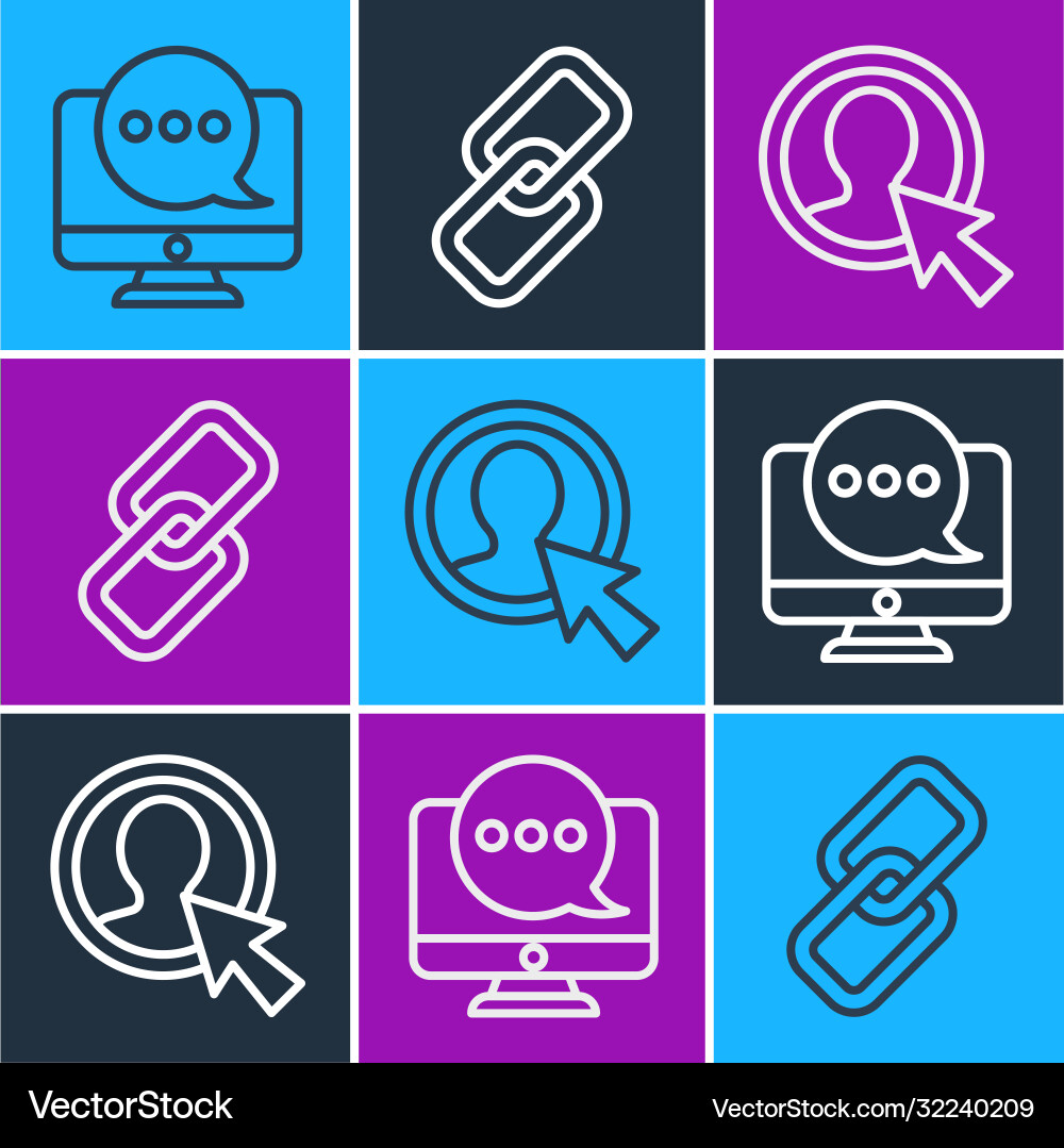 Set line chat messages notification on monitor Set line chat messages notification on monitor Vector Image