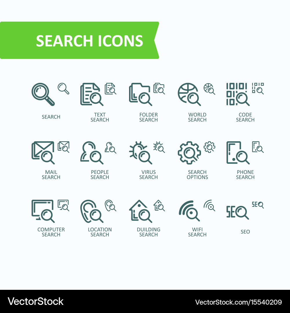 Set of fine line icons vector image