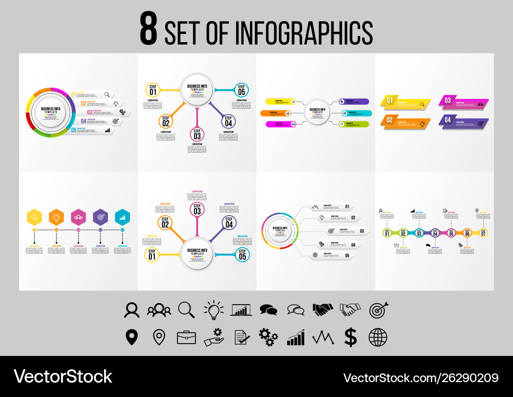 Set of infographics elements design template Vector Image