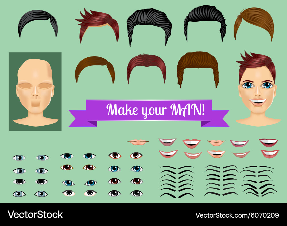 Set to create unique characters Vector Image