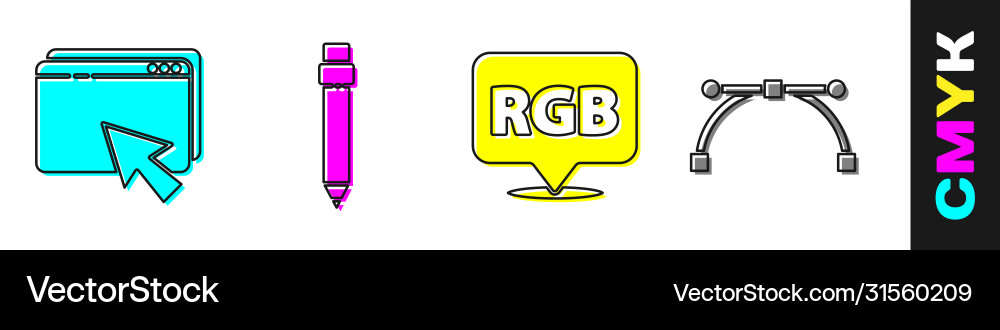 Set web design and development pencil with eraser Set web design and development pencil with eraser vector image