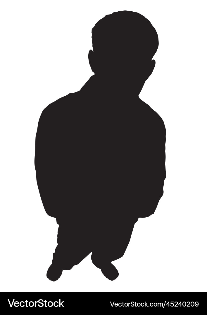 Standing guy silhouette isolated on white Standing guy silhouette isolated on white vector image