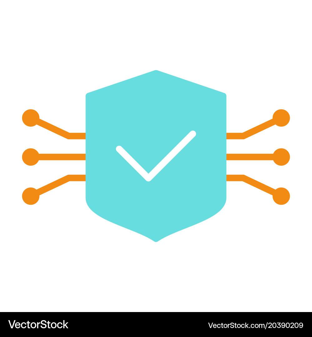 Tech circuit shield icon simple minimal pictograph Tech circuit shield icon simple minimal pictograph vector image