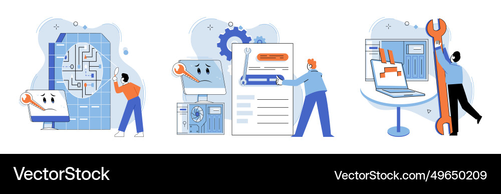 Technical support technological helpers vector image