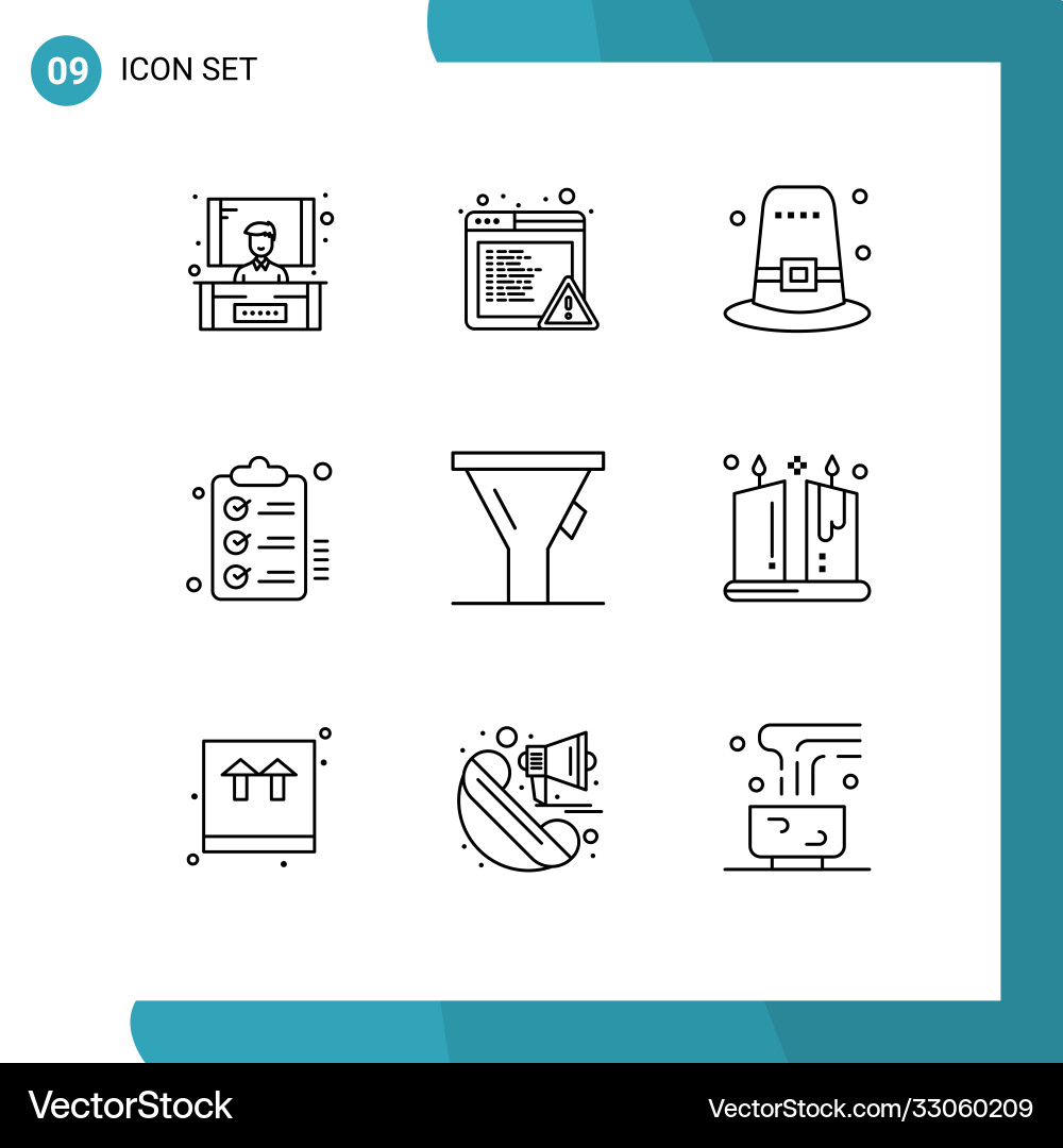 User interface pack 9 basic outlines tool vector image