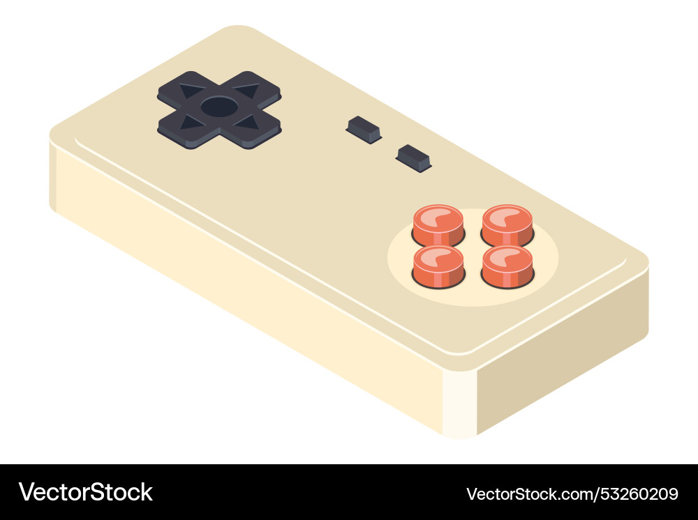 Vintage game console controller gamepad joystick Vintage game console controller gamepad joystick vector image