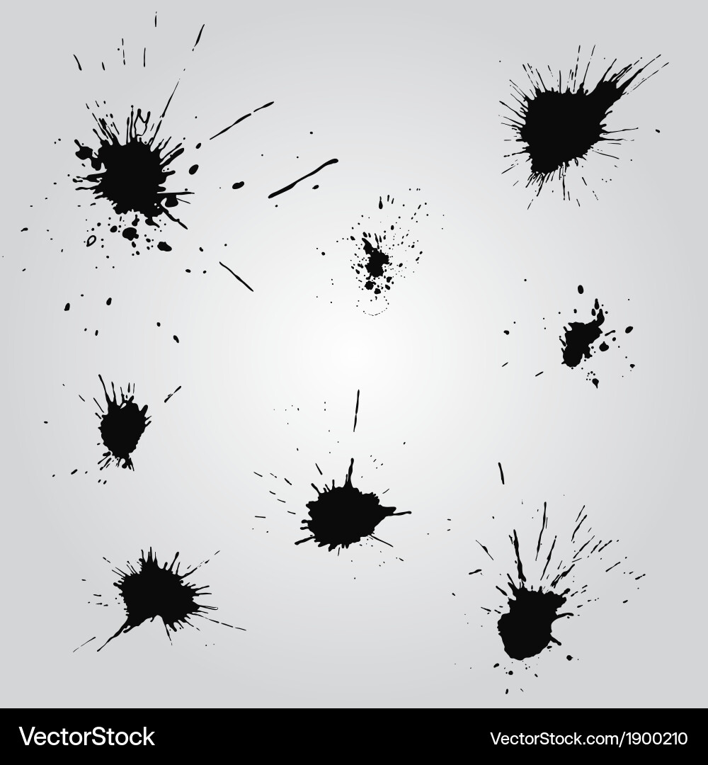 8 ink blobs vector image