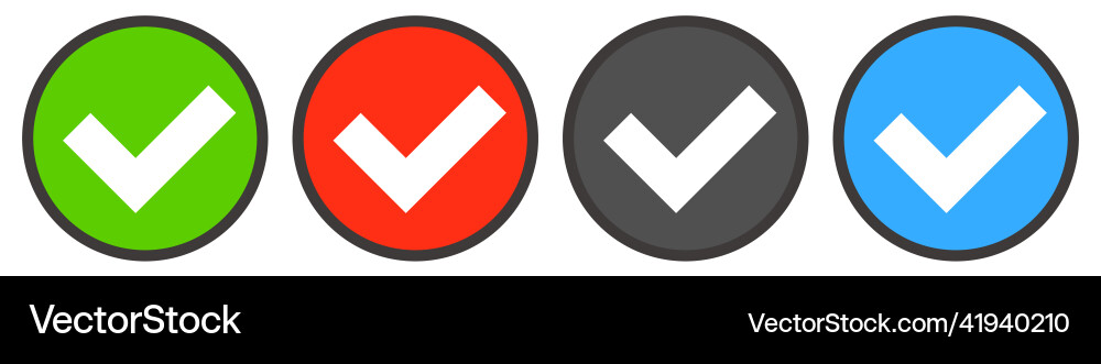 A set of check mark icons confirmation vector image