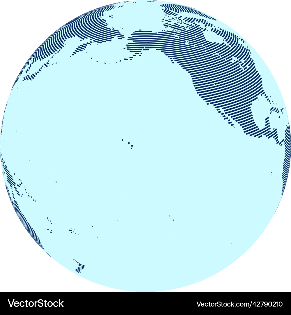 Abstract world map with lines on globe vector image
