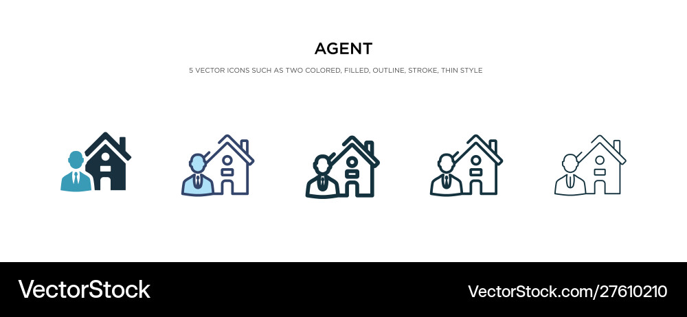 Agent icon in different style two colored vector image