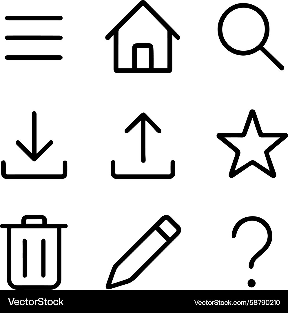 Basic user interface icons Vector Image