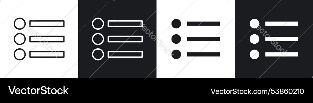 Bulleted list icon set Bulleted list icon set vector image