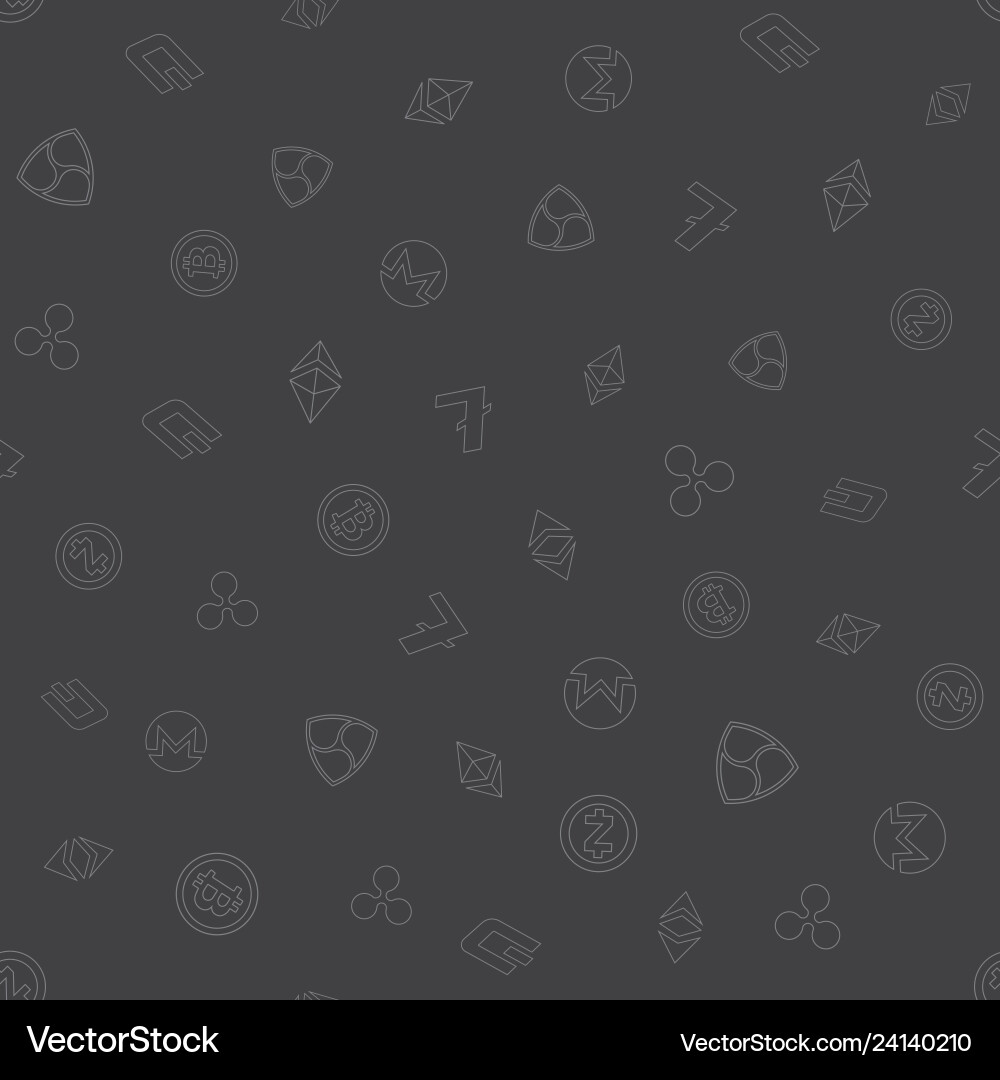 Cryptocurrency seamless pattern background Cryptocurrency seamless pattern background vector image