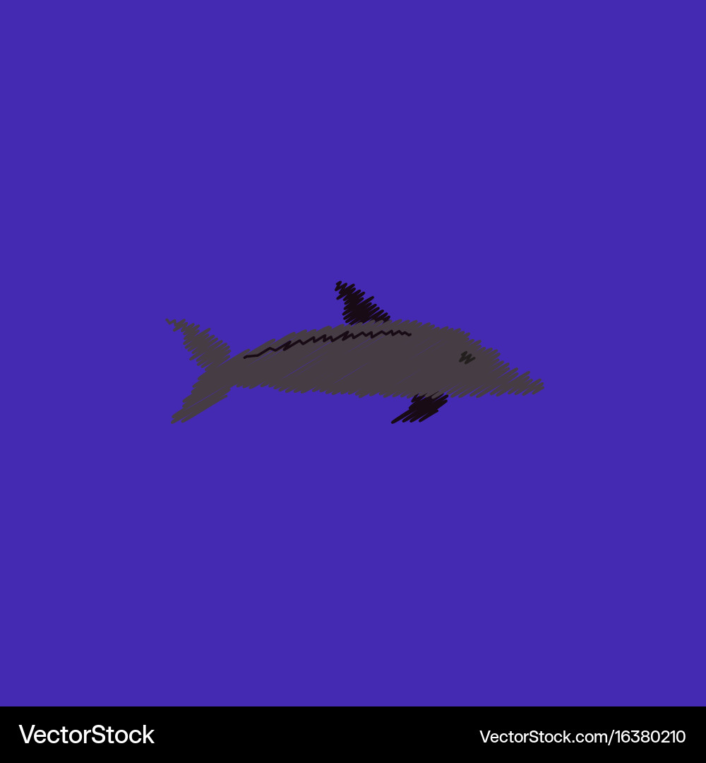 Dolphin delphinus delphis in hatching style vector image