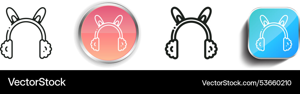Earmuffs icon thin linear regular and button Vector Image