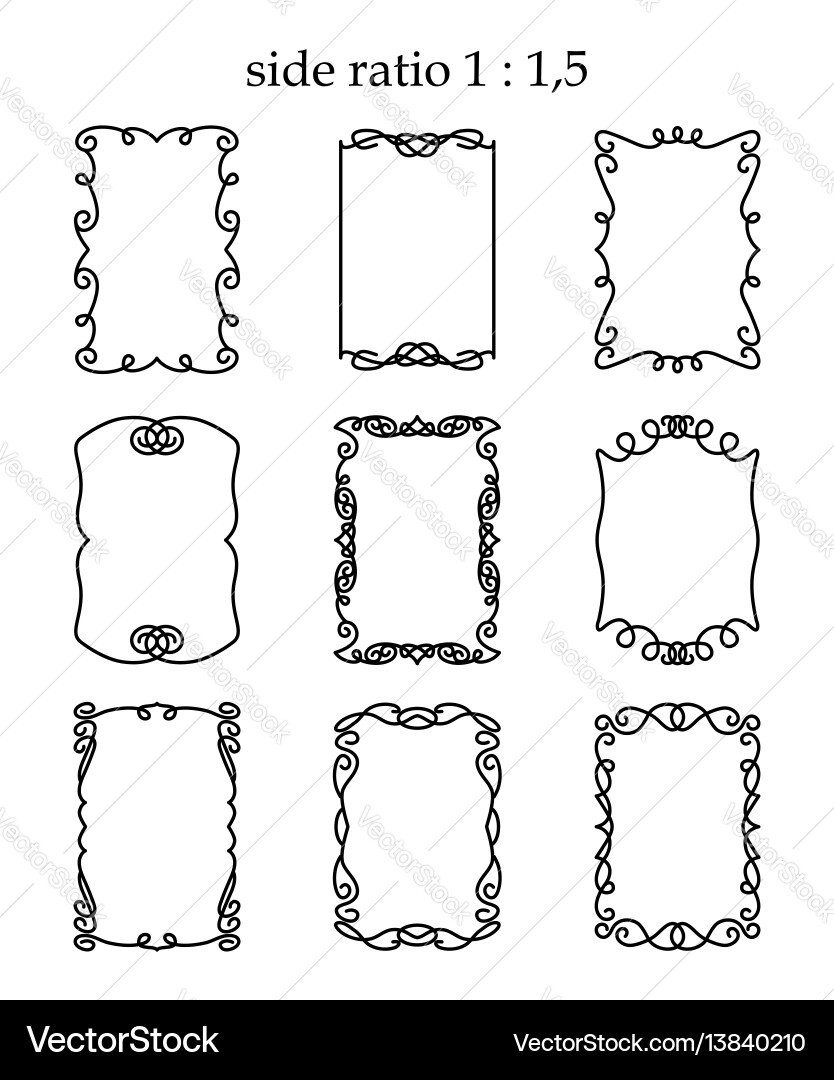 Elegant Rectangular Frames Set vector image