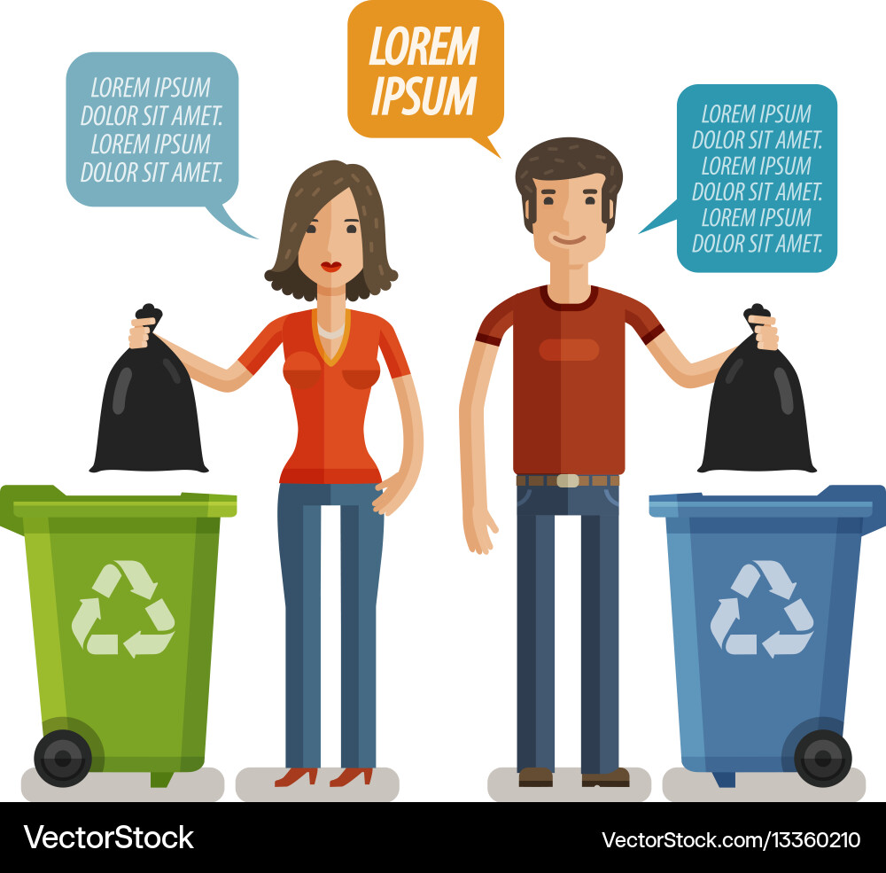 Garbage can waste bin trash container dumpster vector image