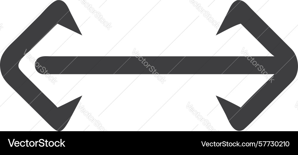 Horizontal double arrow resizing icon symbol Vector Image