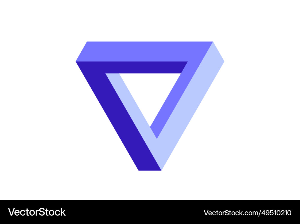 Impossible triangle shape optical visual illusion Impossible triangle shape optical visual illusion vector image