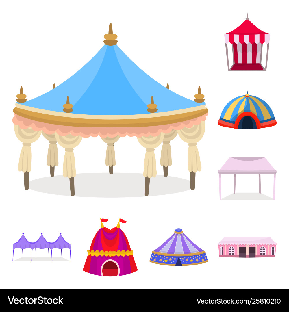 Isolated object awning and shelter icon set Isolated object awning and shelter icon set vector image
